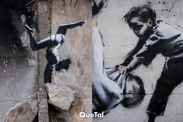 Banksy reaparece con obra en edificio destruido por guerra en Ucrania